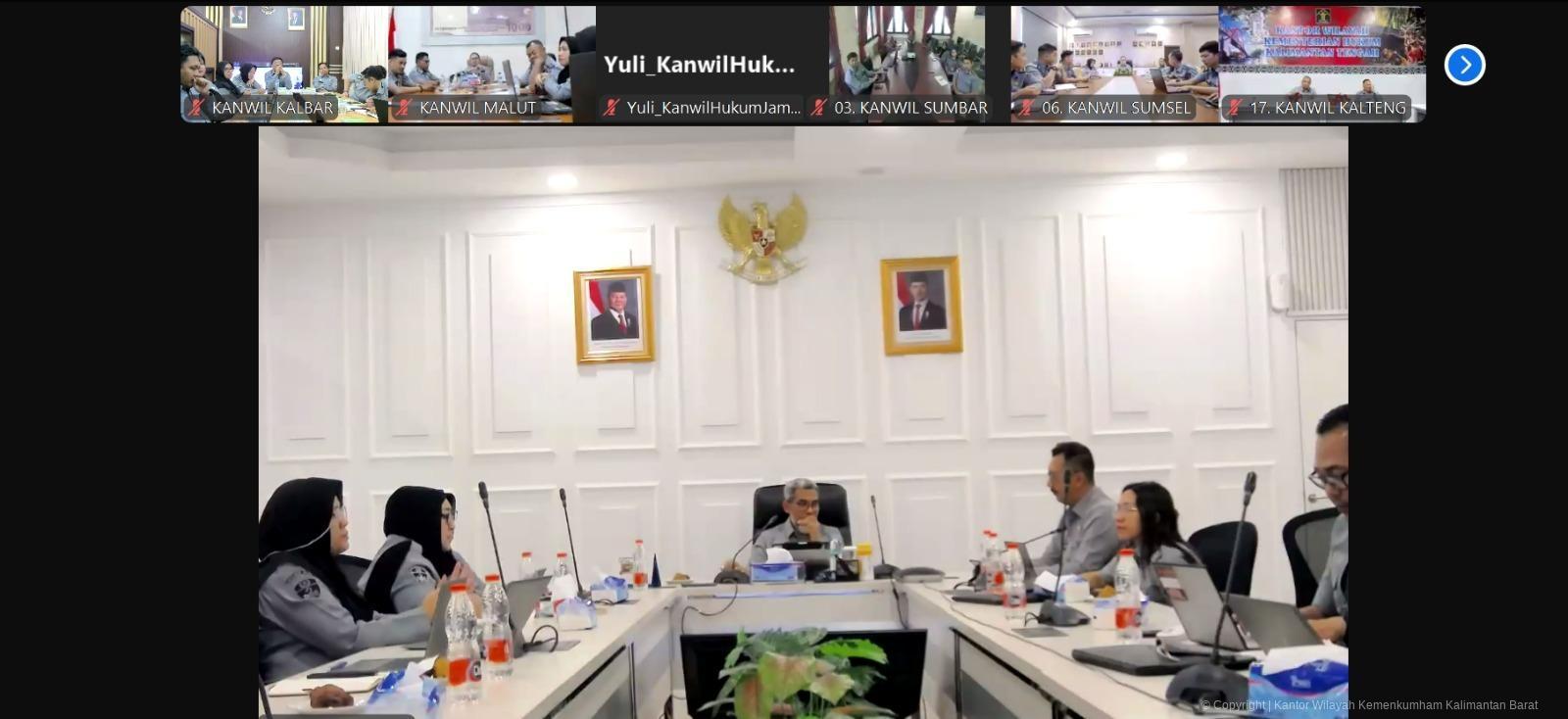 Kanwil Kemenkum Kalbar Ikuti Technical Meeting Penyampaian Target Kinerja Program KI 2025