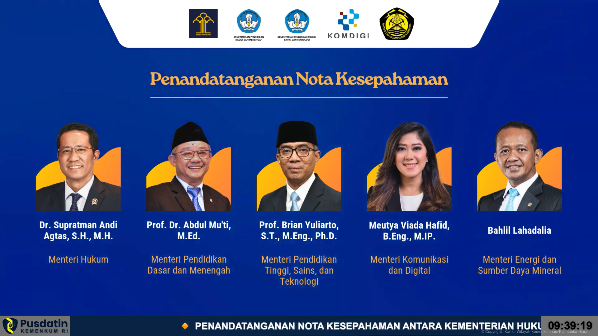 10 Penandatangan Nota Kesepahaman Bersama