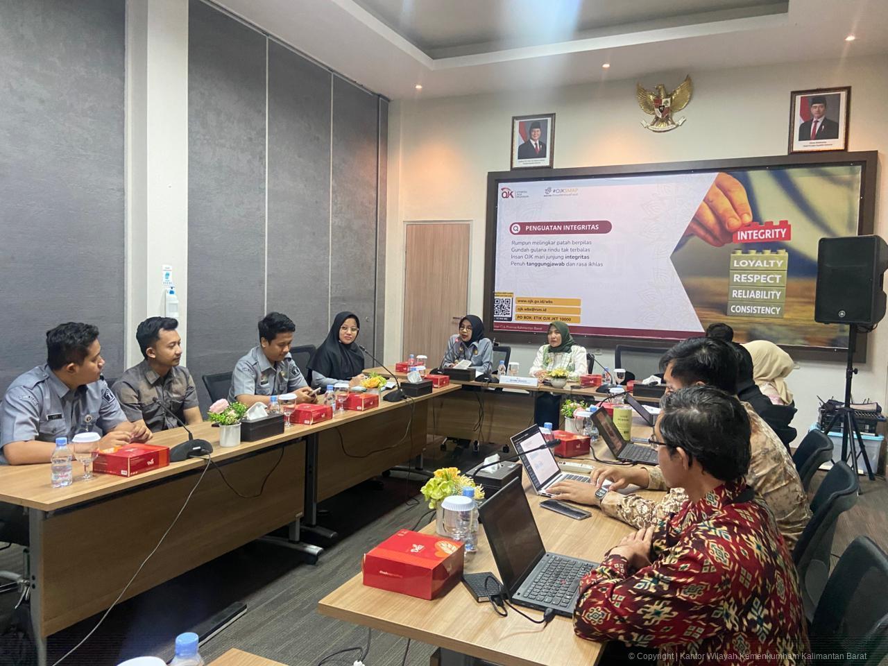 Kanwil Kemenkum Kalbar dan OJK Perkuat Sinergi Bentuk Satgas Pengawasan PNBP Fidusia